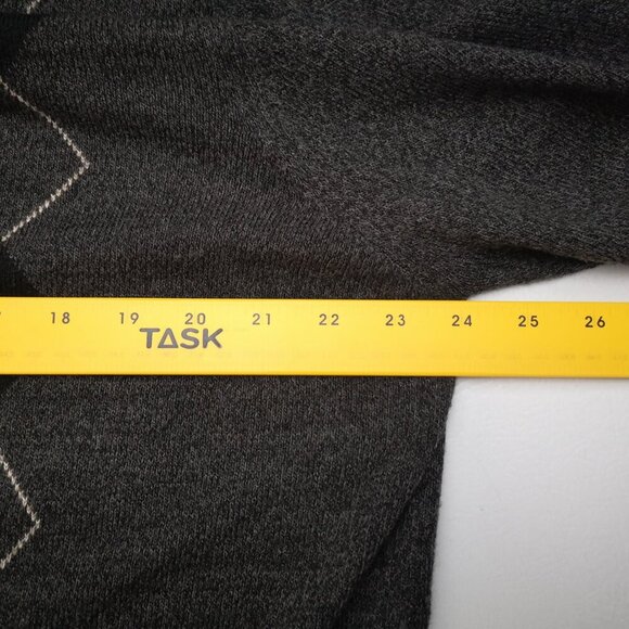 Dockers Men's Size Large Brown Tan Black & Grey Argyle Loose Fit Sweater - Picture 5 of 7